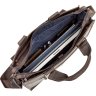 Темно-коричневая сумка для ноутбука из кожи крейзи хорс SHVIGEL (11109) - 5