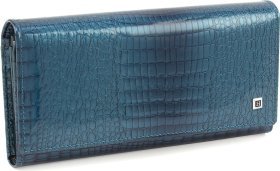 Женский лаковый кошелек цвета морской волны H - Leather Accessories (17261) 