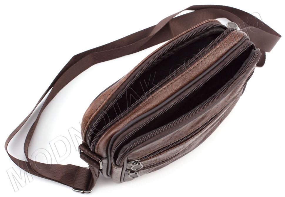 Мужская недорогая сумка на два отделения Leather Collection (11529)