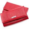 Красный лаковый кошелек с тиснением на коже KARYA (16191) - 4