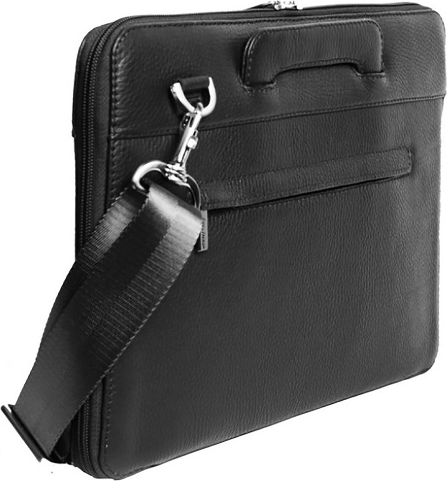 Черная кожаная сумка для ноутбука MacBook 13 Issa Hara (21158)