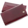 Лаковый кошелек бордового цвета под много карточек ST Leather (16290)