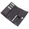 Тонкий кожаный кошелек черного цвета KARYA (1142-45) - 3