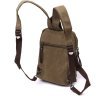 Мужской текстильный слинг-рюкзак оливкового цвета в стиле милитари Vintage 2422163 - 2