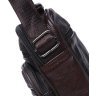 Мужская кожаная сумка-барсетка маленького размера в темно-коричневом цвете Keizer (22058) - 5