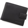 Качественное мужское портмоне из натуральной кожи черного цвета с блоком для карт и документов Marco Coverna 68660 - 1