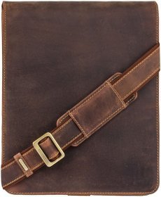 Мужская сумка-мессенджер из винтажной кожи светло-коричневого цвета с клапаном Visconti Jasper 68860