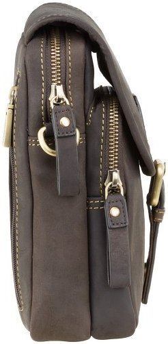 Компактная мужская сумка из натуральной кожи крейзи хорс коричневого цвета Visconti Jules 69060