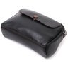 Черная маленькая женская сумка-кроссбоди из фактурной кожи на плечо Vintage 2422324 - 3
