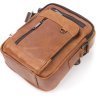 Светло-коричневая мужская сумка-барсетка из натуральной кожи на две молнии Vintage (20827) - 3
