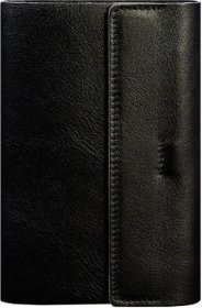 Кожаный блокнот (софт-бук) в угольно-черном цвете на магнитах - BlankNote (42061)