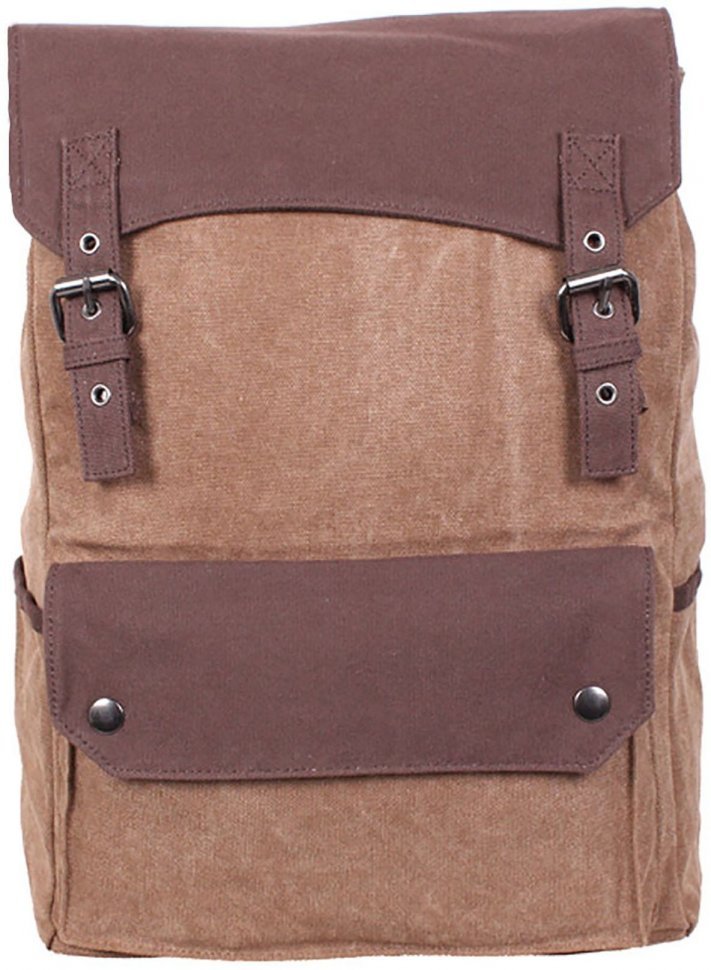 Светло-коричневый рюкзак из прочного текстиля с фиксацией на магнитах Bags Collection (11022)