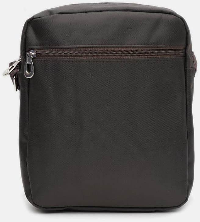 Mужская текстильная сумка-планшет коричневого цвета на одну молнию Monsen (21895)