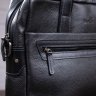 Черная мужская сумка для ноутбука из фактурной кожи на молниевой застежке SHVIGEL (11110) - 8