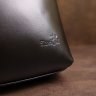 Кожаная мужская деловая сумка черного цвета с ручками Shvigel (11287) - 8