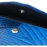 Синий женский кошелек из натуральной кожи с тиснением под рептилию KARYA (2421147) - 3