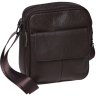 Миниатюрная мужская сумка темно-коричневого цвета из натуральной кожи Borsa Leather (19380) - 1