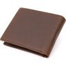 Матовое мужское портмоне коричневого цвета из натуральной кожи Vintage (2420445) - 2