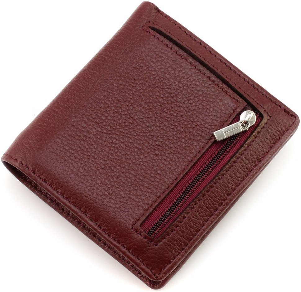 Женский кожаный кошелек бордового цвета на магнитах ST Leather 1767261