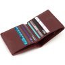 Женский кожаный кошелек бордового цвета на магнитах ST Leather 1767261 - 5