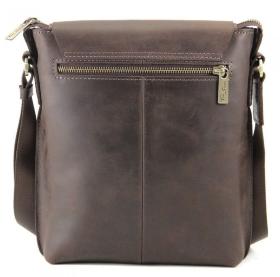 Мужская наплечная сумка коричневого цвета из натуральной кожи Tom Stone (12176) - 2