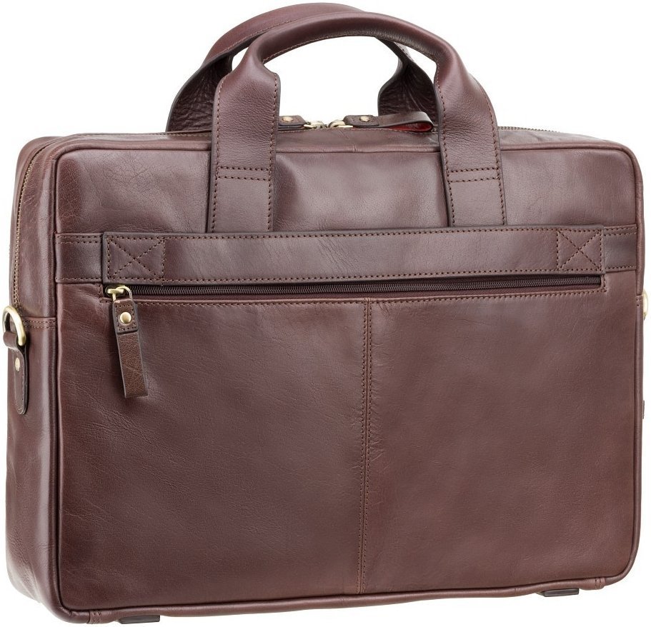 Большая кожаная сумка коричневого цвета для ноутбука 15 дюймов Visconti Hugo 69061