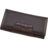 Кожаный женский кошелек коричневого цвета с двумя вместительными отделами Tony Bellucci (10870) - 4