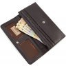 Кожаный женский кошелек коричневого цвета с двумя вместительными отделами Tony Bellucci (10870) - 6