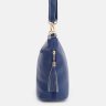 Женская вертикальная кожаная сумка синего цвета на плечо Keizer (59161) - 3