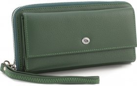 Темно-зеленый женский кошелек крупного размера из натуральной кожи ST Leather (14049)