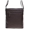Вертикальная мужская наплечная сумка из натуральной кожи коричневого цвета Borsa Leather 72962 - 3