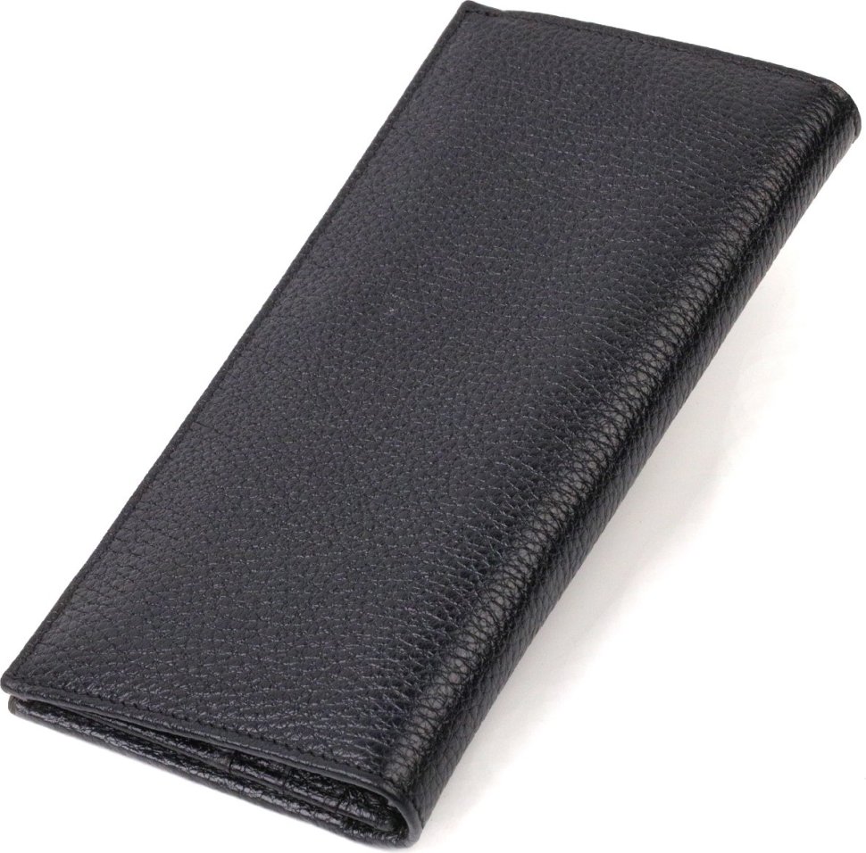 Мужской вертикальный бумажник черного цвета из натуральной кожи флотар CANPELLINI (2421898)