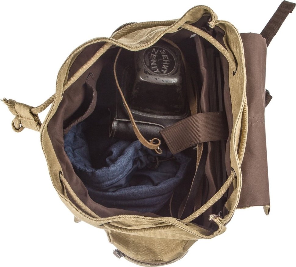 Універсальний рюкзак з текстилю кольору хакі Vintage (20073)