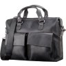 Черная мужская кожаная сумка для ноутбука в винтажном стиле SHVIGEL (11111) - 1