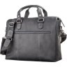 Черная мужская кожаная сумка для ноутбука в винтажном стиле SHVIGEL (11111) - 2