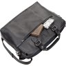 Черная мужская кожаная сумка для ноутбука в винтажном стиле SHVIGEL (11111) - 5