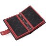 Черно-красное кожаное портмоне с разворотом под паспорт KARYA (55862) - 5