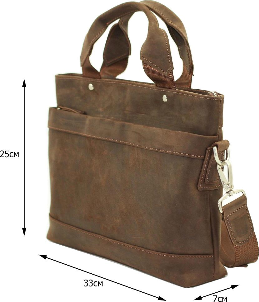 Мужская винтажная сумка коричневого цвета VATTO (11903)