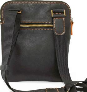 Винтажная мужская сумка планшет черная с рыжим VATTO (12103) - 2