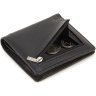 Кожаный кошелек черного цвета с фиксацией на магниты ST Leather 1767262 - 4