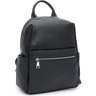 Женский черный городской рюкзак из фактурной кожи на молнии Keizer (22055) - 1