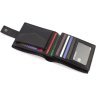 Горизонтальное мужское портмоне черного цвета под карточки и документы Marco Coverna 68662 - 5