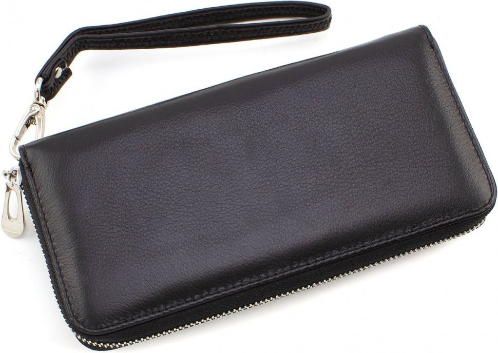 Большой черный женский кошелек из качественной кожи ST Leather (14048)