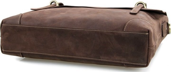 Качественный мужской портфель коричневого цвета в винтажном стиле VINTAGE STYLE (14441)