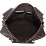 Удобная кожаная сумка коричневого цвета со светлой строчкой VINTAGE STYLE (14052) - 8