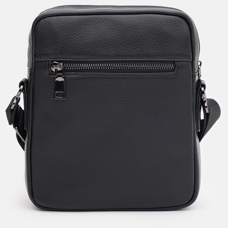 Качественная мужская кожаная сумка-планшет черного цвета Ricco Grande 71663