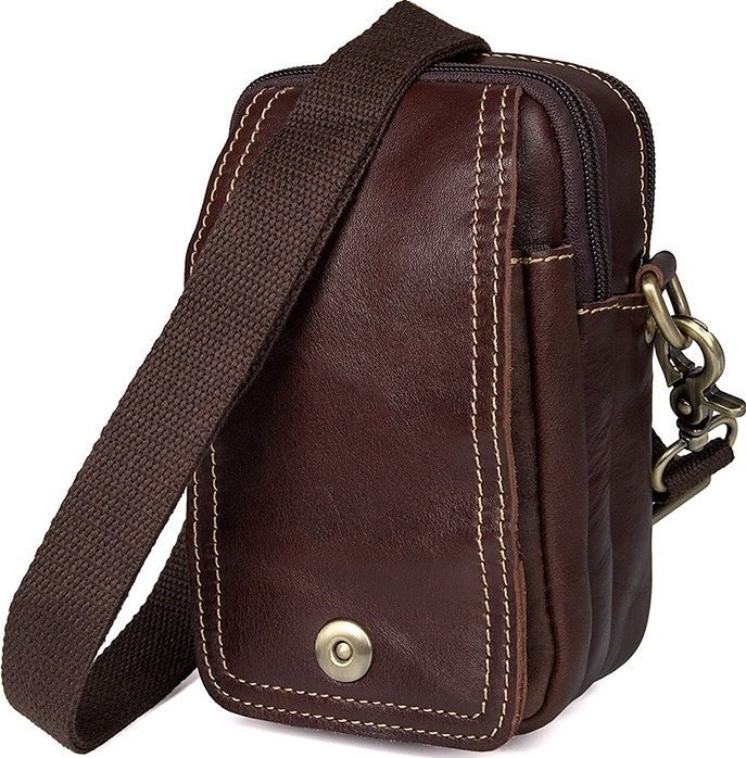 Небольшая мужская повседневная сумка из гладкой кожи VINTAGE STYLE (14475)