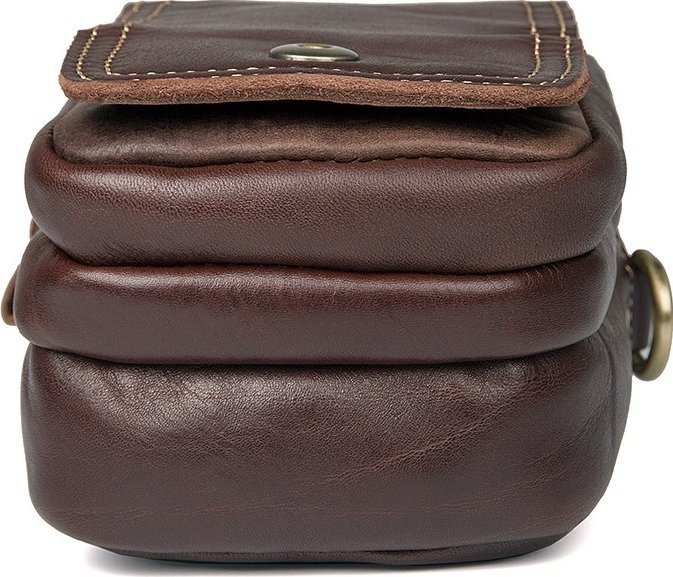 Небольшая мужская повседневная сумка из гладкой кожи VINTAGE STYLE (14475)