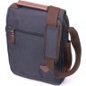 Вертикальная мужская сумка-барсетка из черного текстиля Vintage (2421261)  - 1