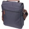 Вертикальная мужская сумка-барсетка из черного текстиля Vintage (2421261)  - 2